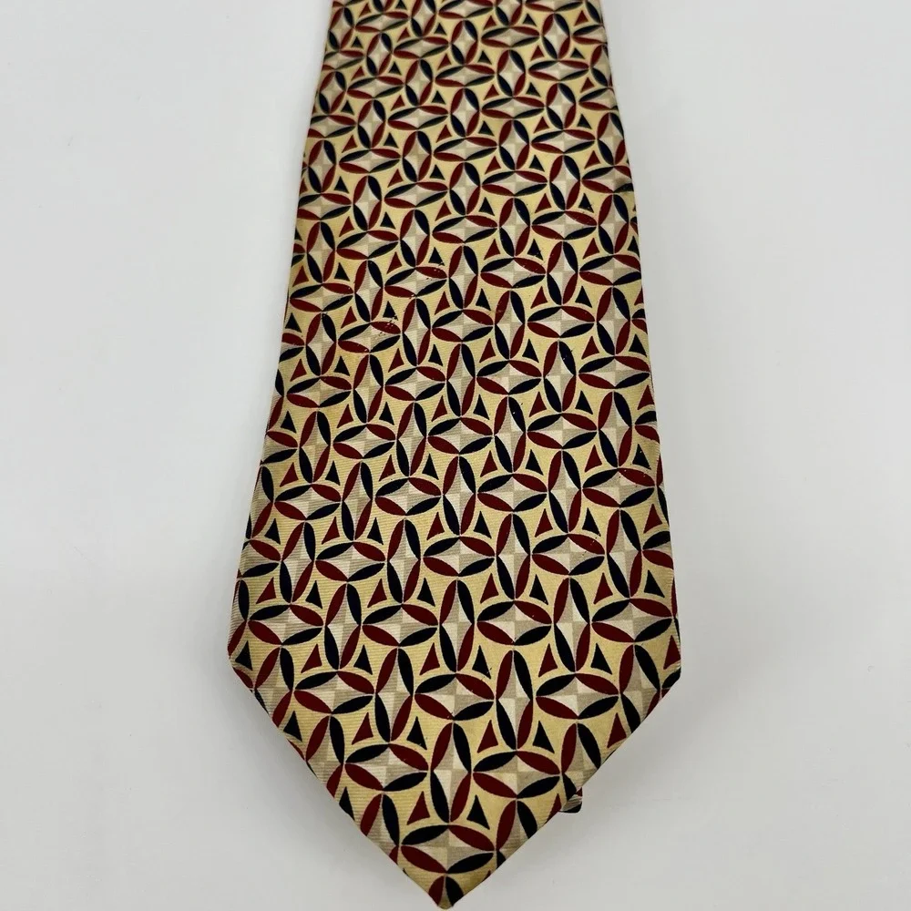 Brooks Brothers Men's Silk Woven Tie Beige Necktie **Read Description